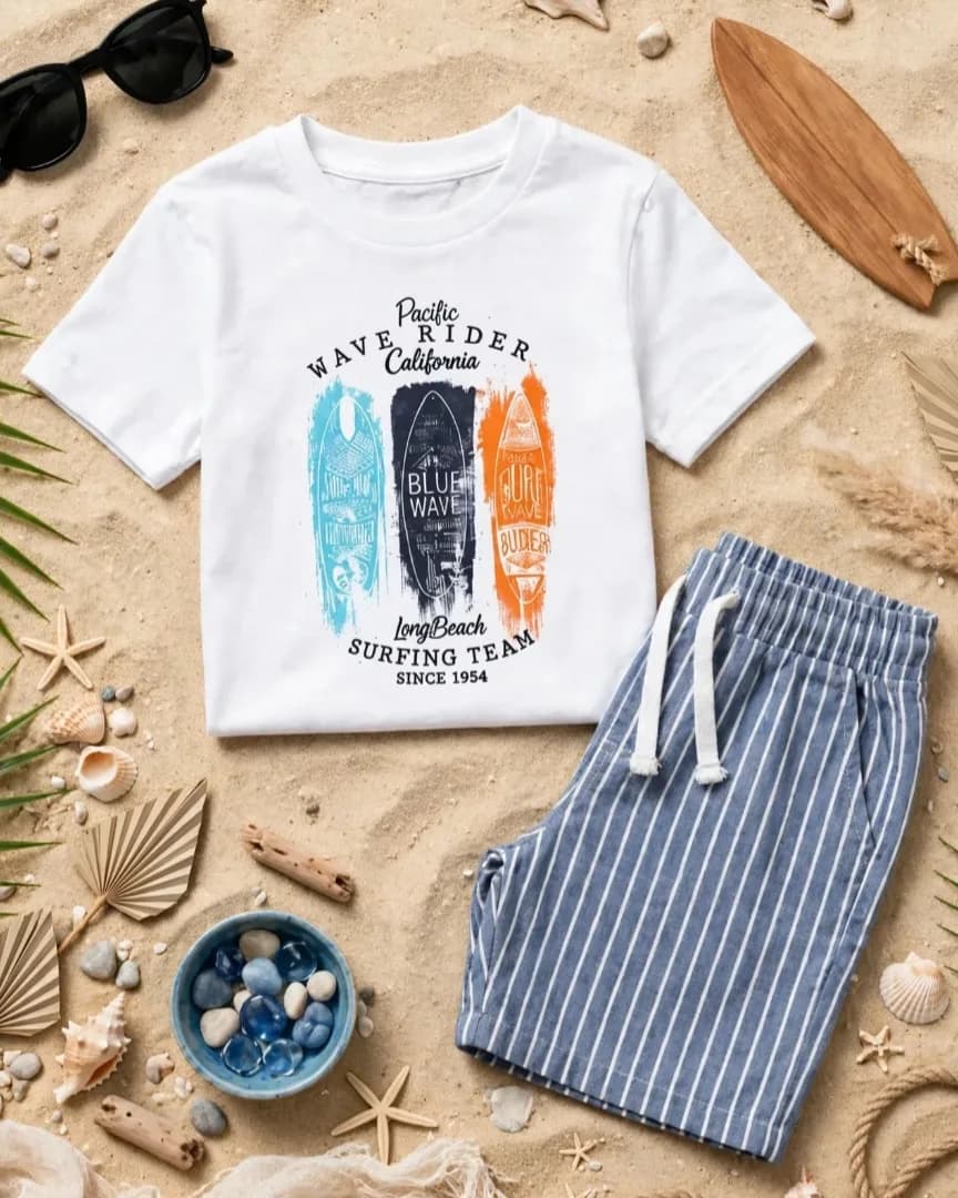Remera y short lino, ropa de niños