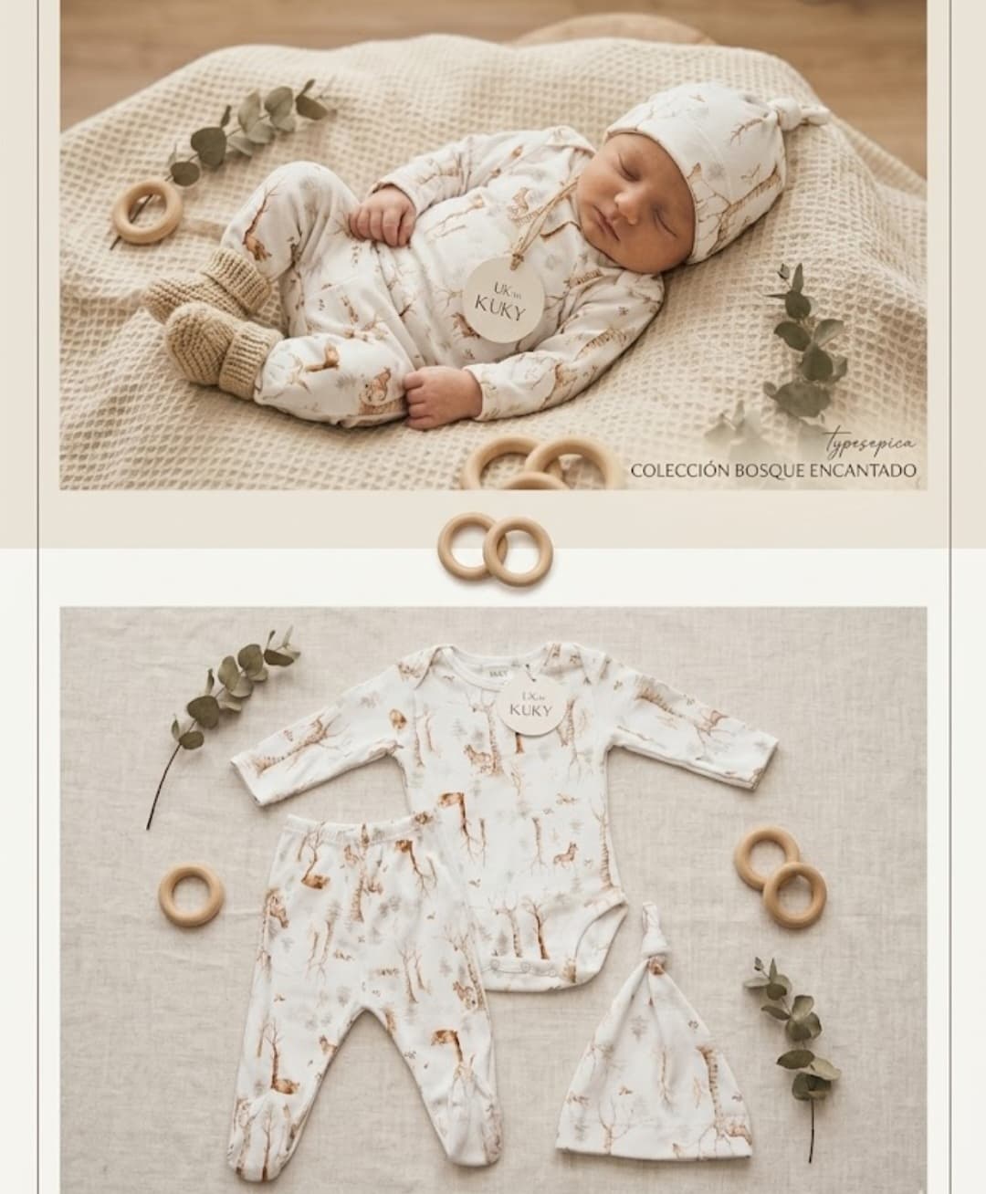 Set ajuar tres piezas, ropa de bebés